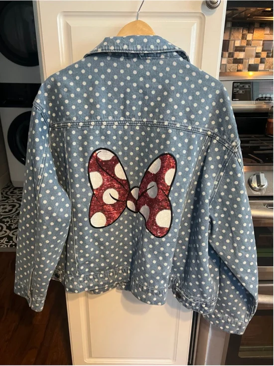 Disney Parks Minnie Mouse Polka Dot Denim Jacket for Women 3X - Picture 5 of 5